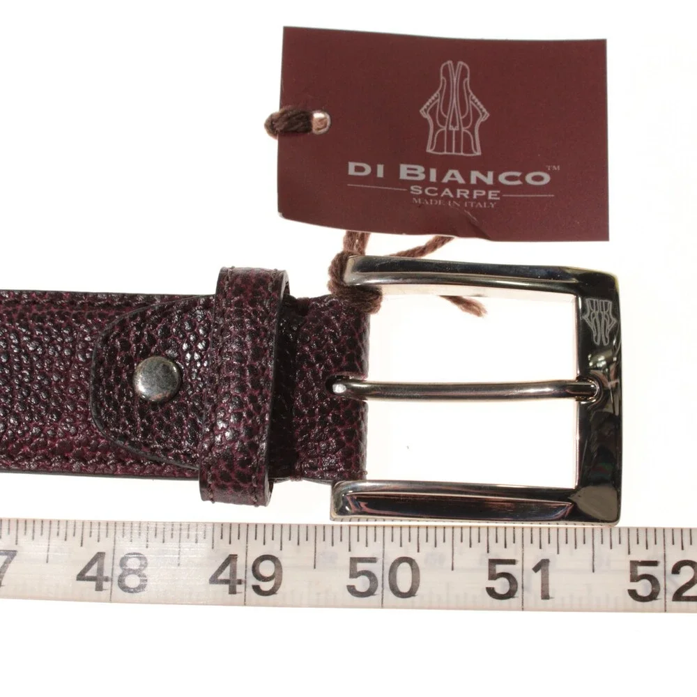Di Bianco NWT Cut to Size Dress Belt In Dark Red Pebbled Leather One Size